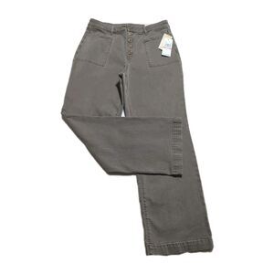 Michael Kors Selma Bootcut Stretch Denim Patch Pocket Pants Womens 12 Button Fly